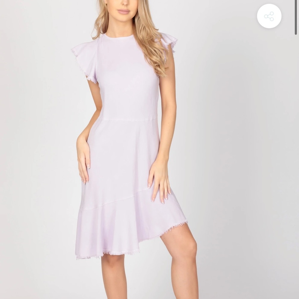 Maven West Asymmetrical ruffle hem dress